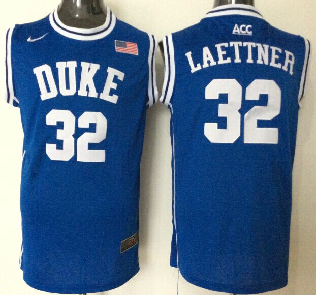 NCAA Men Duke Blue Devils #32 laettner blue style 2